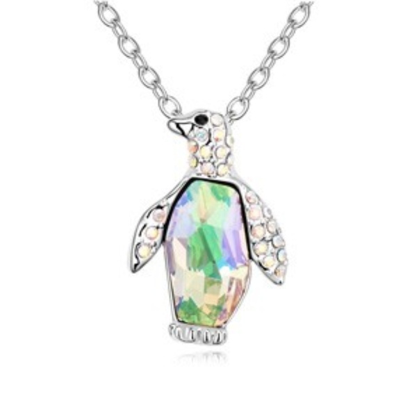 Simple Feather Boutique Jewelry - Swarovski Elements Crystal Penguin Necklace